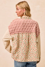 Load image into Gallery viewer, BiBi Mix N Match Shacket in Blush Combo