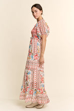 Load image into Gallery viewer, Davi & Dani Boho Floral Print Chiffon Maxi Dress in White Red