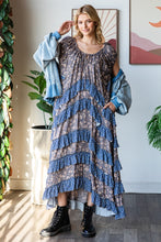 Load image into Gallery viewer, Oli & Hali Mixed Floral Print Layered Maxi Dress in Blue