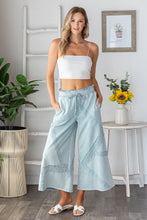 Load image into Gallery viewer, Oli & Hali Terry Knit Pants with Lace Trim in Light Blue