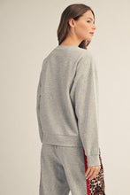 Load image into Gallery viewer, Jodifl Side Animal Contrast Accent Casual Sweatshirt in Heather Grey