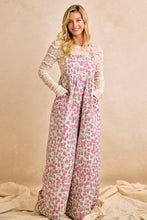 Load image into Gallery viewer, BiBi Jacquard Vintage Floral Overalls in Red