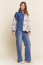 Load image into Gallery viewer, J.nna Denim and Floral Color Block Top in Floral Dark Denim
