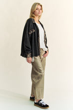 Load image into Gallery viewer, Davi & Dani Mixed Waffle Knit and Slub Knit Top in Black