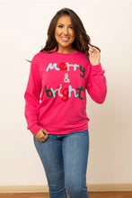 Load image into Gallery viewer, Grace+Emma Merry & Bright Sweatshirt in Hot Pink