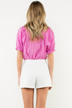 Load image into Gallery viewer, THML Solid Color Crinkle Fabric Top in Pink