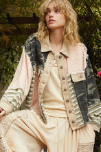 Load image into Gallery viewer, POL Vintage Washed Thermal, Camo and Floral Print Jacket in Olive Multi
