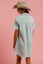 Load image into Gallery viewer, BiBi Washed Twill Dress in Slate Blue