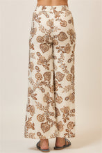 Load image into Gallery viewer, Cozy Co. Floral Print Wide Leg Pants in Natural