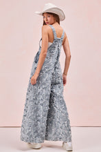 Load image into Gallery viewer, BiBi Frayed Textured Checkered Overalls in Denim