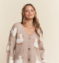 Load image into Gallery viewer, J.nna Soft Knit Duck Cardigan in Taupe