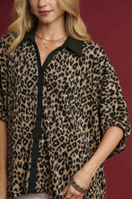 Load image into Gallery viewer, Umgee Animal Jacquard Button-Down Tunic Top in Latte Mix