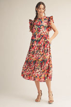 Load image into Gallery viewer, Jodifl Mixed Print Chiffon Midi Dress in Multi Mix