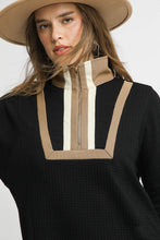 Load image into Gallery viewer, Umgee Waffle Knit Tunic Mini Dress in Black