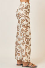 Load image into Gallery viewer, Cozy Co. Floral Print Wide Leg Pants in Natural