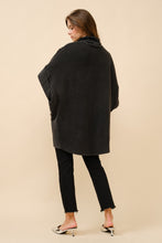 Load image into Gallery viewer, Blue B Solid Color Funnel Neck Studded Dolman Sweatshirt in Black ON ORDER