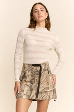 Load image into Gallery viewer, Davi & Dani Striped Lace Mesh Top in Cream