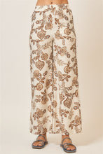 Load image into Gallery viewer, Cozy Co. Floral Print Wide Leg Pants in Natural