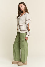 Load image into Gallery viewer, J.nna Soft Knit Horse Print Back Cardigan in Oatmeal Brown