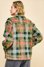 Load image into Gallery viewer, Davi & Dani Plaid Jacket in Olive/Orange