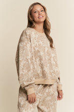 Load image into Gallery viewer, J.nna Textured Floral Print Sweater in Multi Taupe