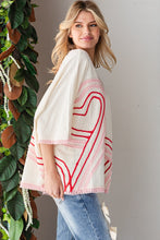 Load image into Gallery viewer, Oli & Hali OVERSIZED Connected Hearts Top in Cream