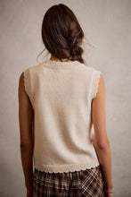 Load image into Gallery viewer, So Me Embroidered V-neck Sweater Vest in Beige