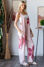Load image into Gallery viewer, Oli & Hali Large Flower and Paint Splatter Jumpsuit in Pink
