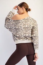 Load image into Gallery viewer, Rae Mode Animal Print French Terry Tops in Brown