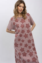 Load image into Gallery viewer, BlueVelvet Star Patch Maxi Dress in Mauve