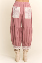 Load image into Gallery viewer, Davi & Dani Contrast Patchwork Bloomer Pants in Rose Pink