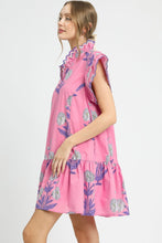Load image into Gallery viewer, Umgee Bold Floral Print Mini Dress in Pink Mix