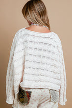 Load image into Gallery viewer, POL CROPPED Solid Color Chenille Sweater in Cream