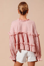 Load image into Gallery viewer, So Me Variegated Stripe Reversible Flowy Boho Top in Blush ON ORDER
