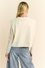 Load image into Gallery viewer, Davi & Dani Oversized Solid Color Knit Sweater Vest in Cream Beige