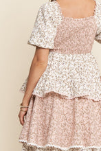 Load image into Gallery viewer, J.nna Color Block Tiered Floral Print Maxi Dress in Blush Cream Floral