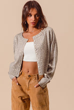 Load image into Gallery viewer, So Me Vintage Two Tone Leopard Print Cardigan in Vintage Oatmeal ON ORDER