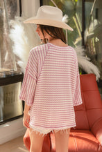 Load image into Gallery viewer, BiBi Textured Striped Top in Lavender
