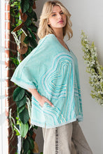 Load image into Gallery viewer, Oli & Hali OVERSIZED Connected Hearts Top in Aqua