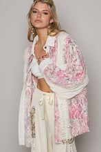 Load image into Gallery viewer, POL Oversized Floral Print Top in Ivory/Pink Shirts & Tops POL Clothing