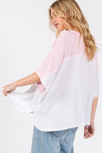 Load image into Gallery viewer, Sage+Fig Cotton Top with Stripes and Daisy Patches in Pink