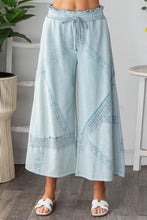 Load image into Gallery viewer, Oli & Hali Terry Knit Pants with Lace Trim in Light Blue
