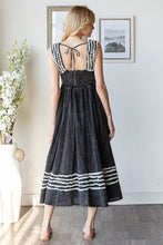 Load image into Gallery viewer, Oli & Hali Midi Dress with Frilled Details in Black