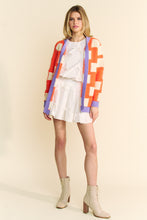Load image into Gallery viewer, Davi & Dani Mixed Textured Open Front Cardigan in Orange