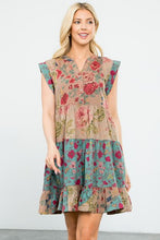 Load image into Gallery viewer, Floral Tiered Dress in Dusty Rose Dress THML Clothing