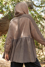 Load image into Gallery viewer, J.nna Mineral Washed Zip Up Jacket in Ash Gray