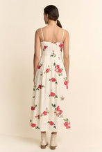 Load image into Gallery viewer, Davi & Dani Flower Print French Terry Midi Dress in Cream