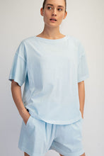 Load image into Gallery viewer, Rae Mode Pigment Washed Cotton Top and Short Set in Light Blue