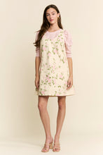 Load image into Gallery viewer, Jodifl Floral Print Overall Mini Dress in Beige Pink