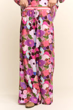 Load image into Gallery viewer, Davi & Dani Floral Print Wide Leg Pants in Berry Pink